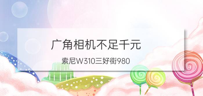 广角相机不足千元 索尼W310三好街980